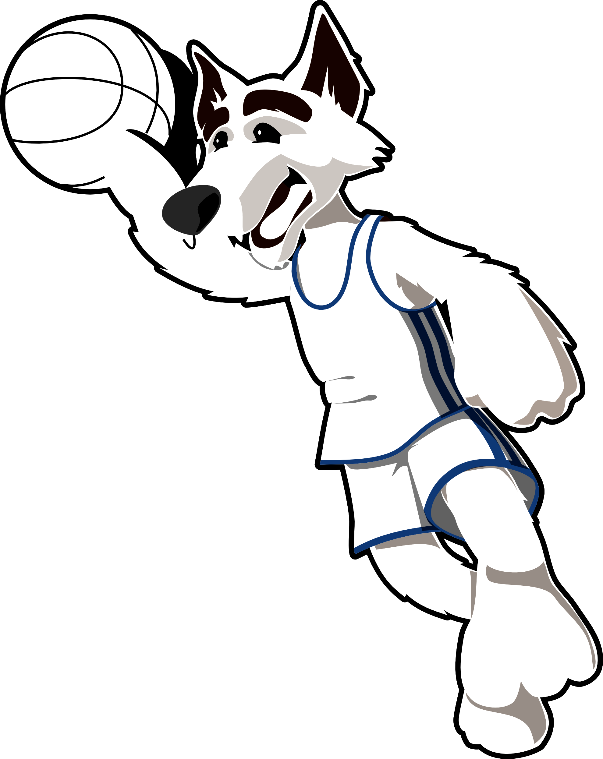Wolf Clipart Black And White Clipart Panda Free - Clip Art Black And White Basketball (1979x2492)