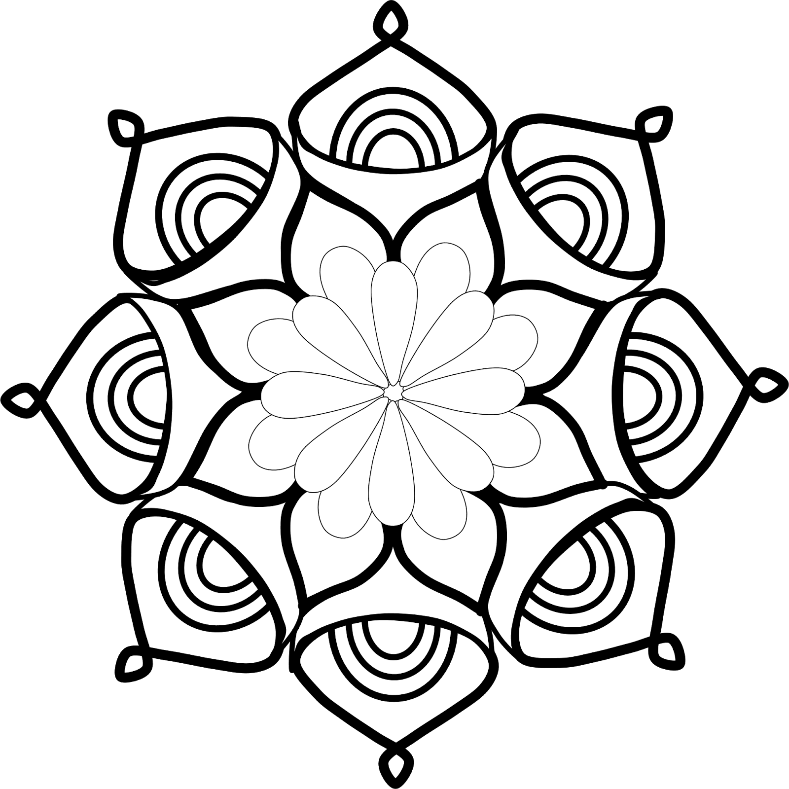 Mandala Clip Art - Mandala Clipart Black And White (1600x1600)