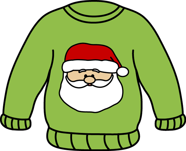 Santa Sweater Clip Art - Sweater Clipart (600x486)