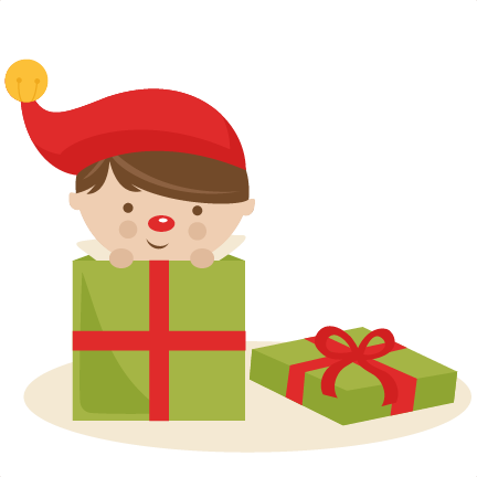 Elf In Present Svg Cutting Files Christmas Svg Cuts - Elf In A Present (432x432)