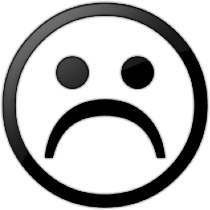 Sad Face Clipart Black And White Free Images - Sad Face White Background (1024x1024)