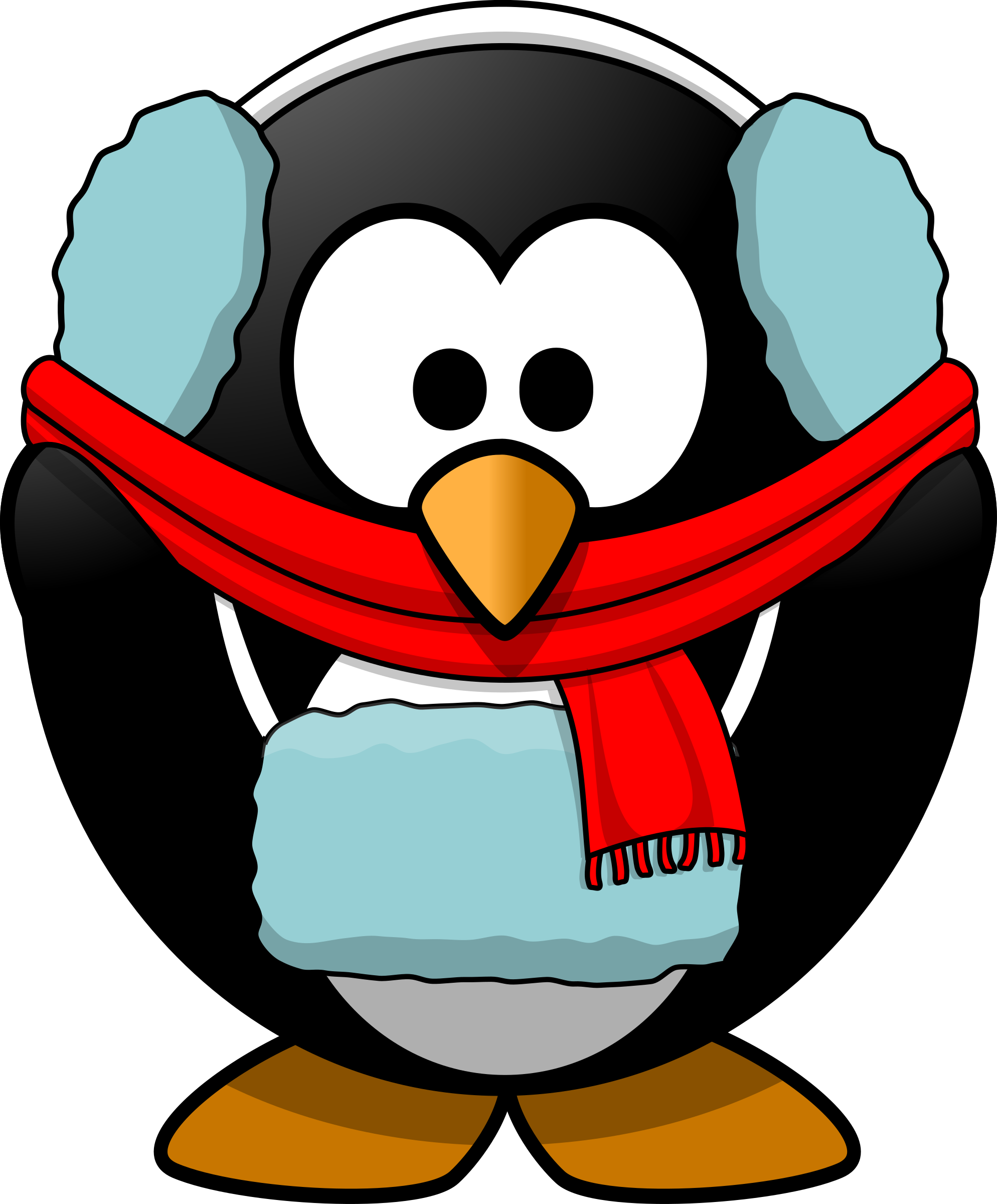 Winter Penguin Clipart (1988x2400)