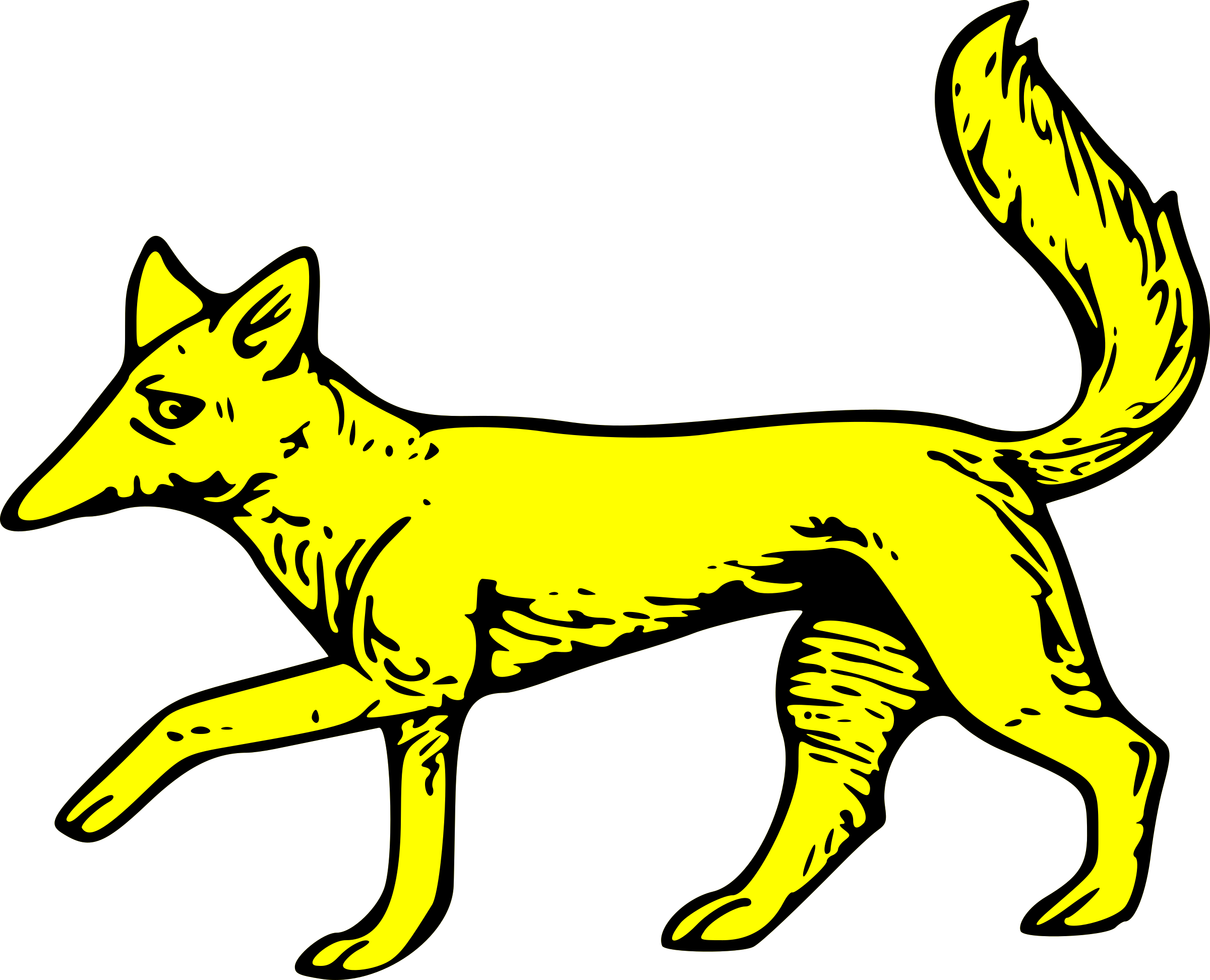 Fox Passant - Coat Of Arms Fox Symbol (2400x1944)