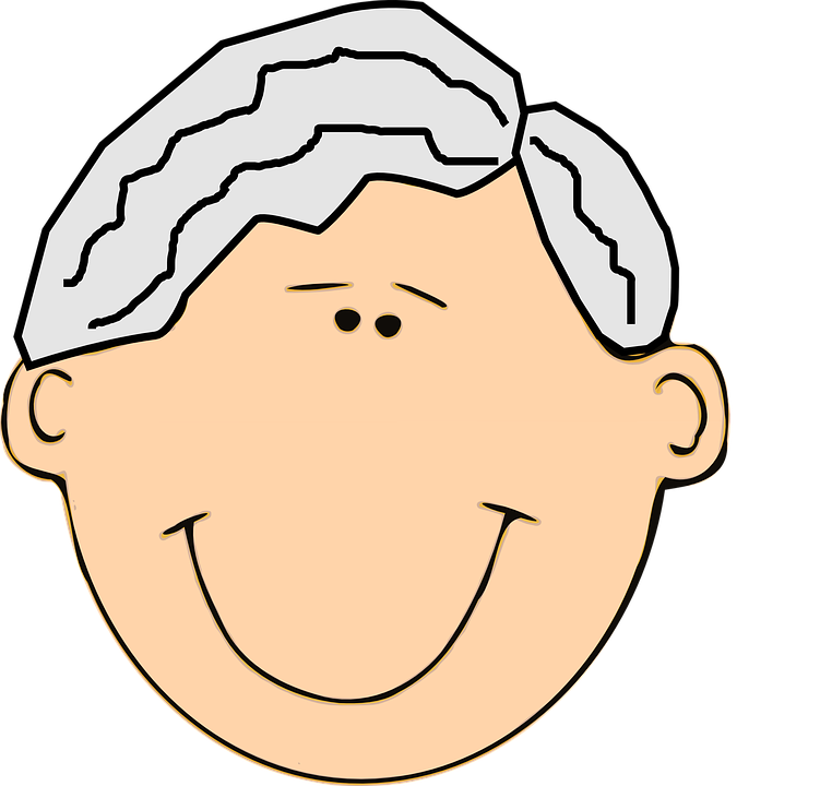 Grandfather Smiling Clip Art At Clker - Happy Boy Face Clipart (751x720)