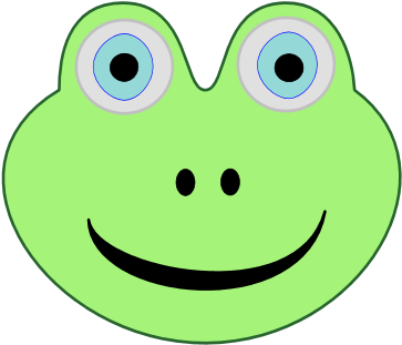 Frog Face Clipart (390x343)