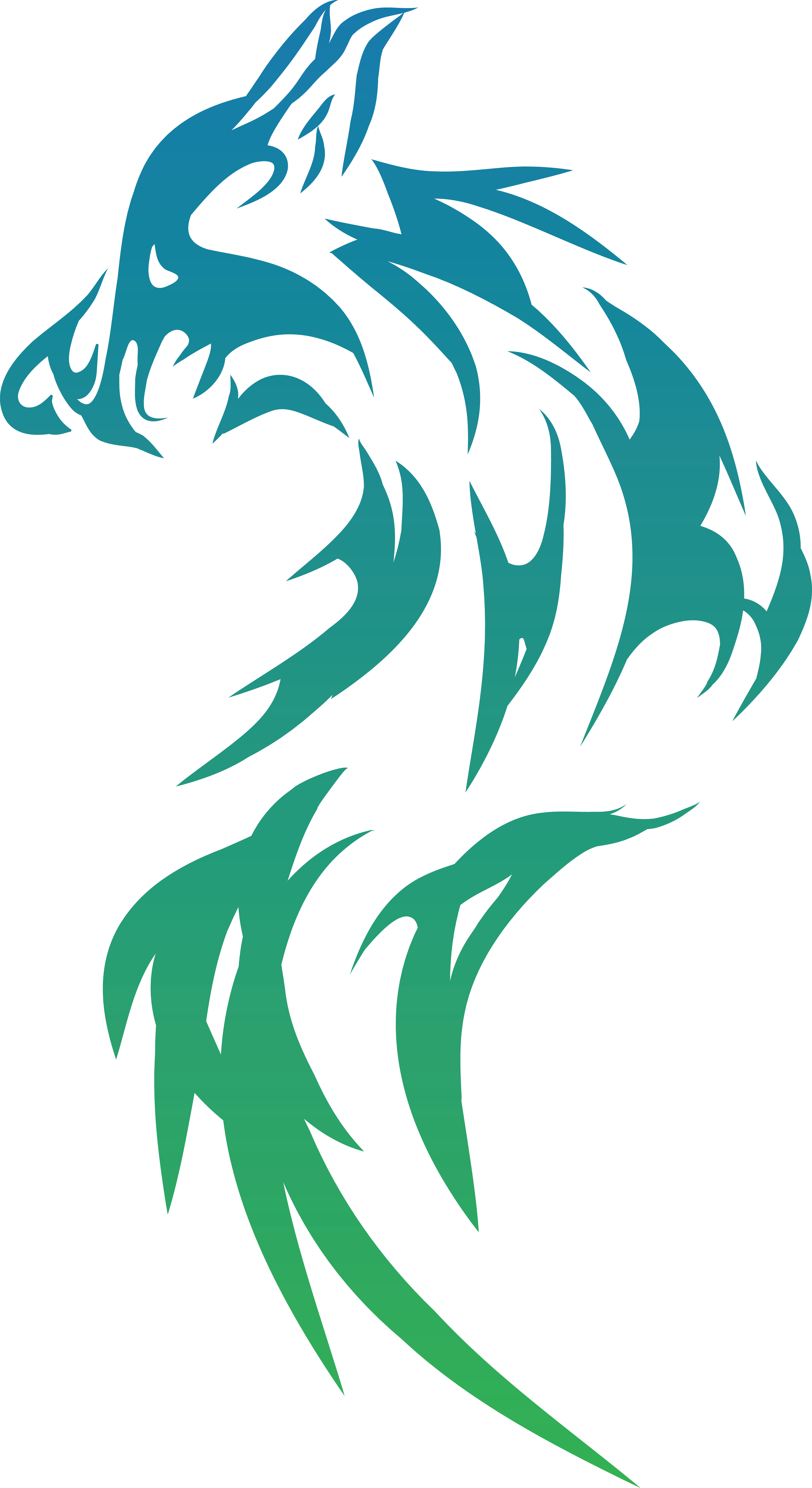 - Eps, - Svg, - Free Clipart Of A Gradient Tribal Wolf - Fox 5'x7'area Rug (4000x7325)