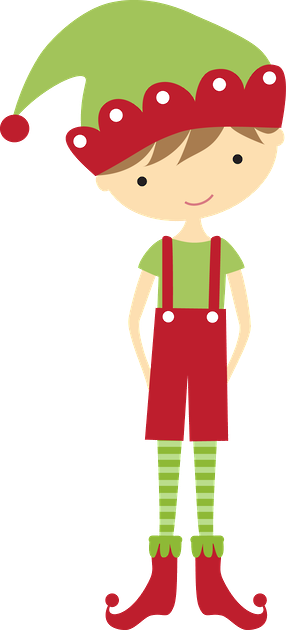 Christmas Boy Elf Clip Art - Mini Duende Clipart (286x630)