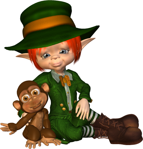 Irský Skřítek Patrik - Duendes Y Hadas Png (475x492)