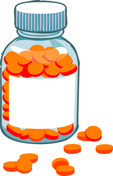 Blank Pill Bottle Rad Clip Art At Clker - Pill Clipart (384x599)