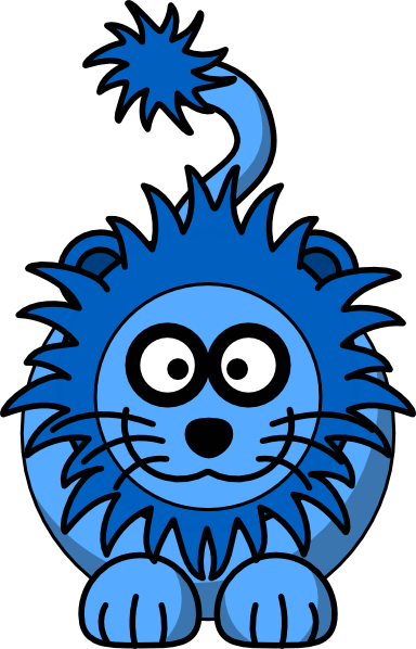 Blue Lion Clip Art At Clker - Animal Coloring Book: An Amazing Animal Coloring Adventure (384x598)