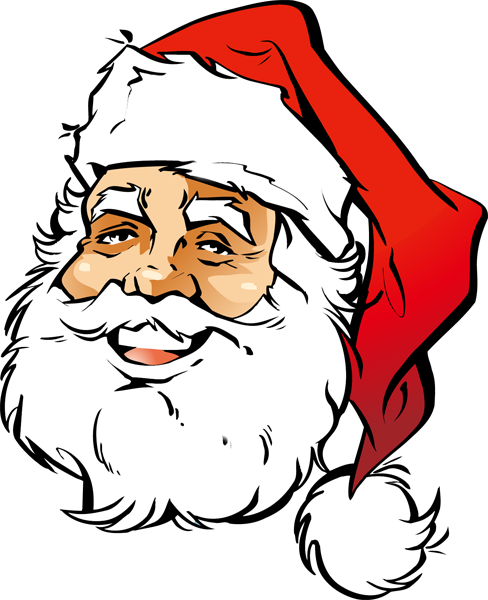 Santa Smiley Face Clip Art - Santa Claus Face Png (488x600)