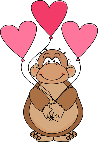Valentine's Day Ape - Valentines Day Cute Animals (380x550)