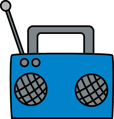 Blue Radio - Clipart Radio (363x379)