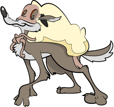 Wolf In Sheep's Clothing - Wolf In Sheep's Clothing Clipart (400x374)