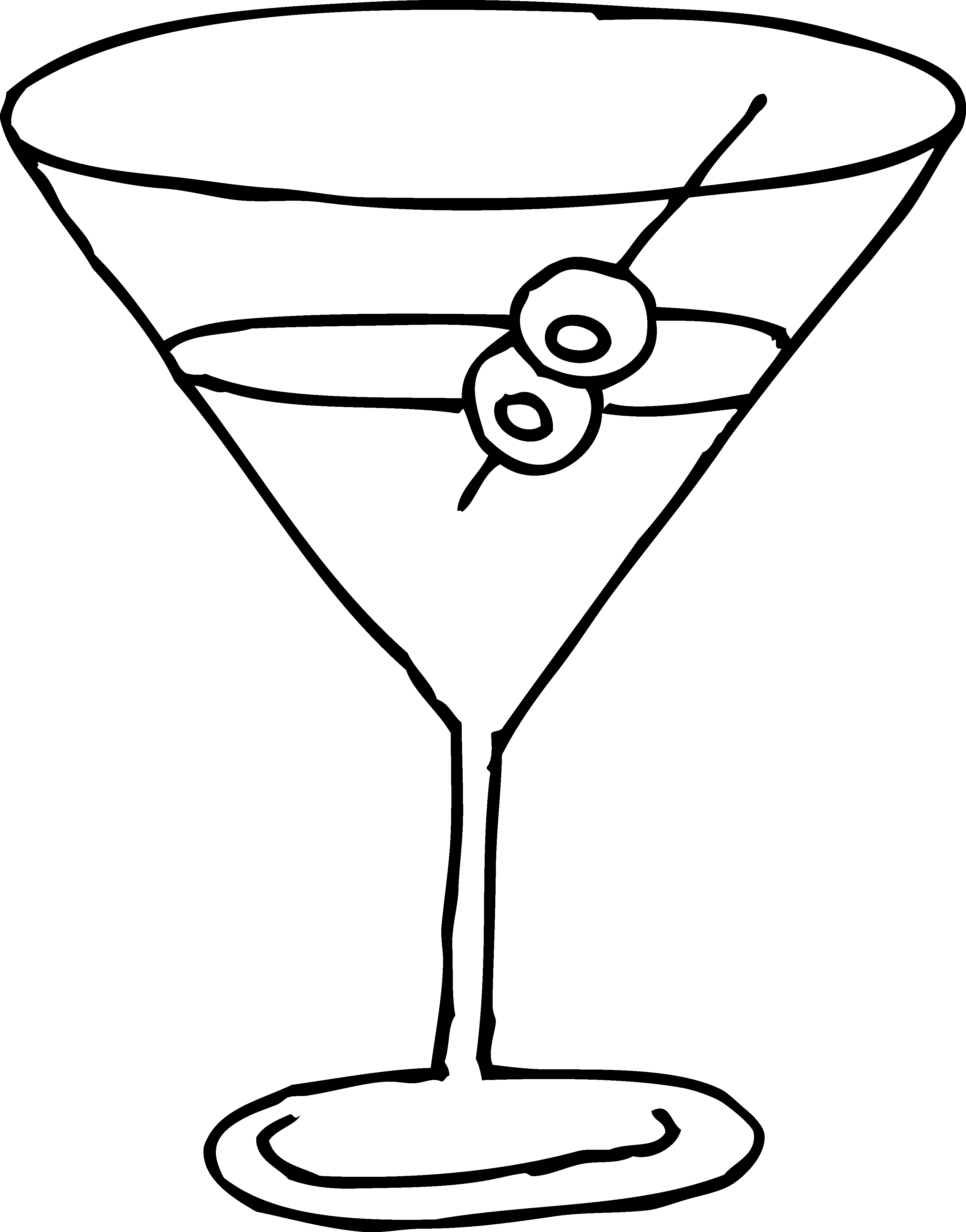 Martini Clip Art - Martini Glass Coloring Page (3253x4149)