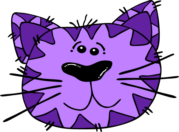 Purple Cat Clipart Clip Art Library - Clip Art Purple Cat (600x443)
