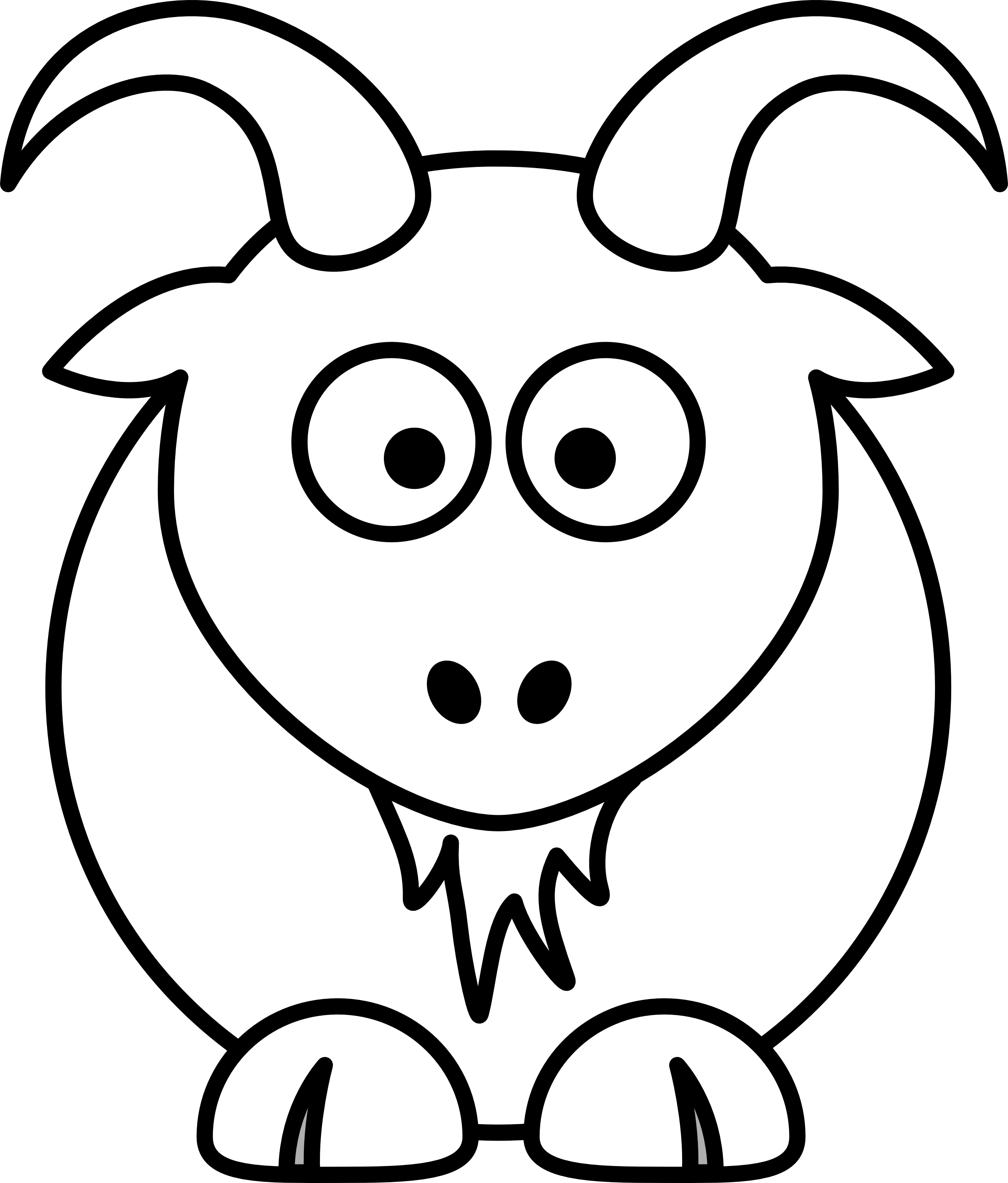 Free Animal Clip Art Pictures - Cartoon Coloring Pages (2555x2998)