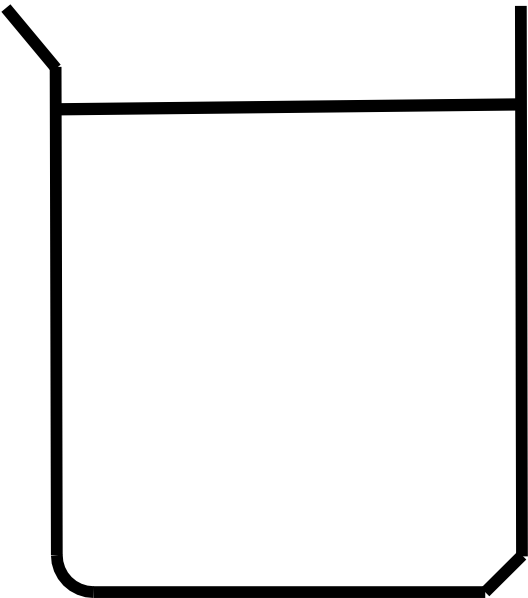 Beaker With Solution Clip Art At Clker - Black And White Beaker (528x598)