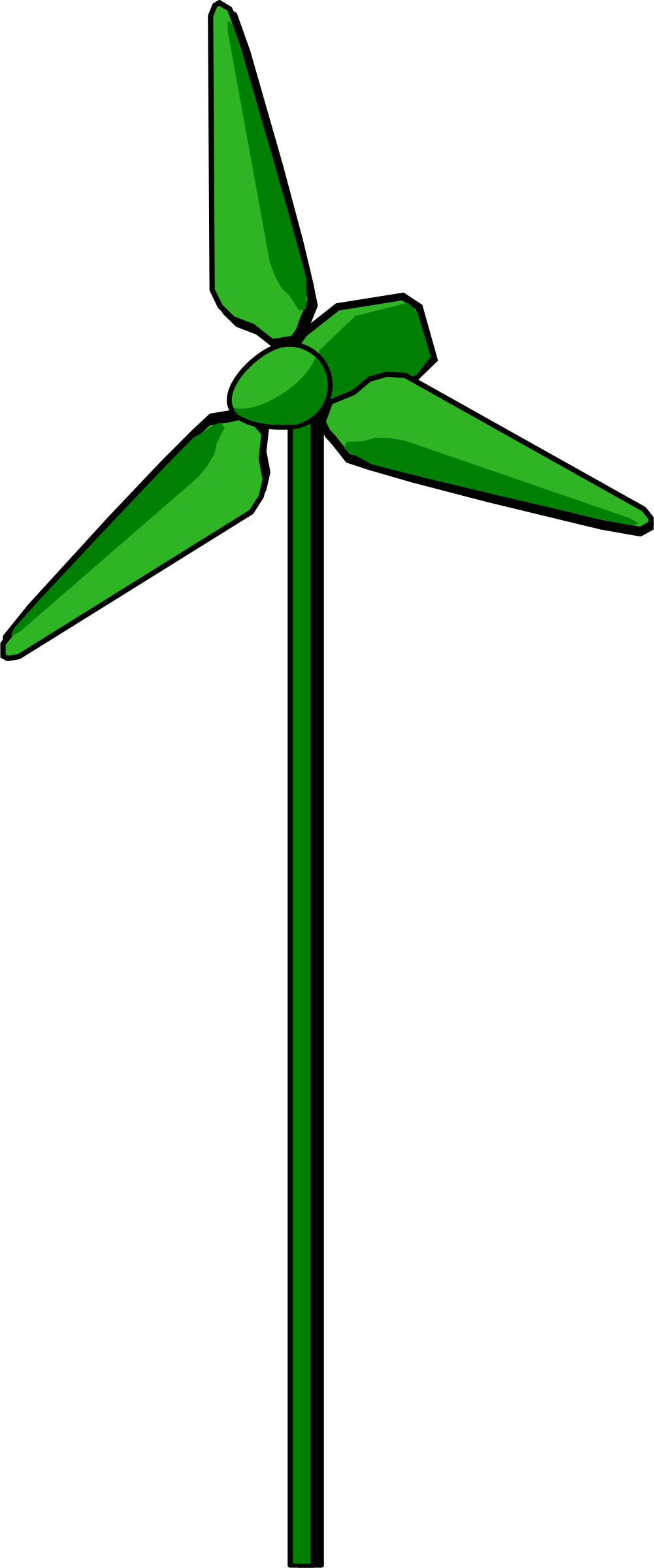 Free Vector Energy Positive Wind Turbine Green Clip - Moving Wind Turbine Animation (1001x2400)
