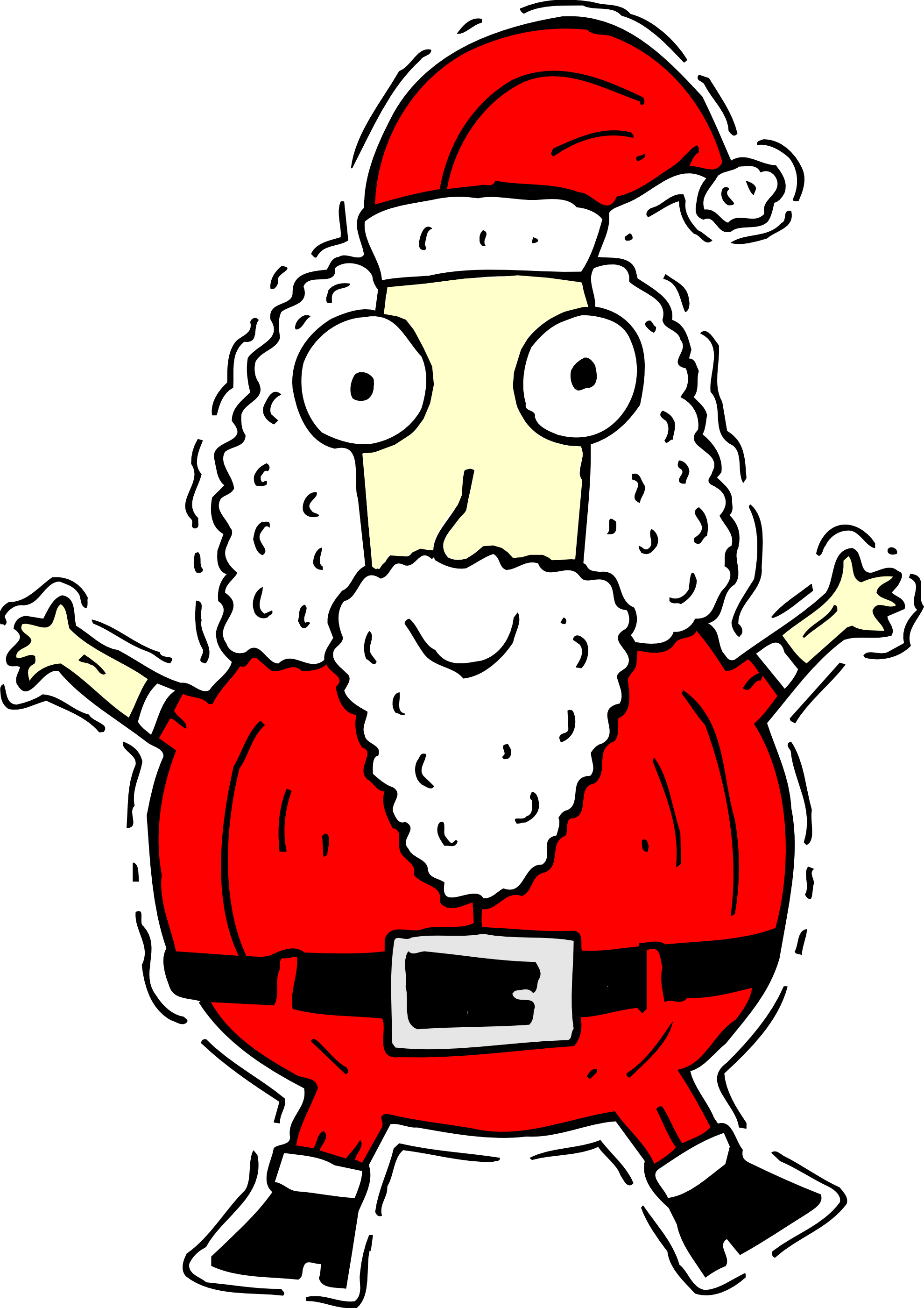 Santa Claus 02 Clipart, Vector Clip Art Online, Royalty - Funny Santa Claus In Drawing (1979x2800)