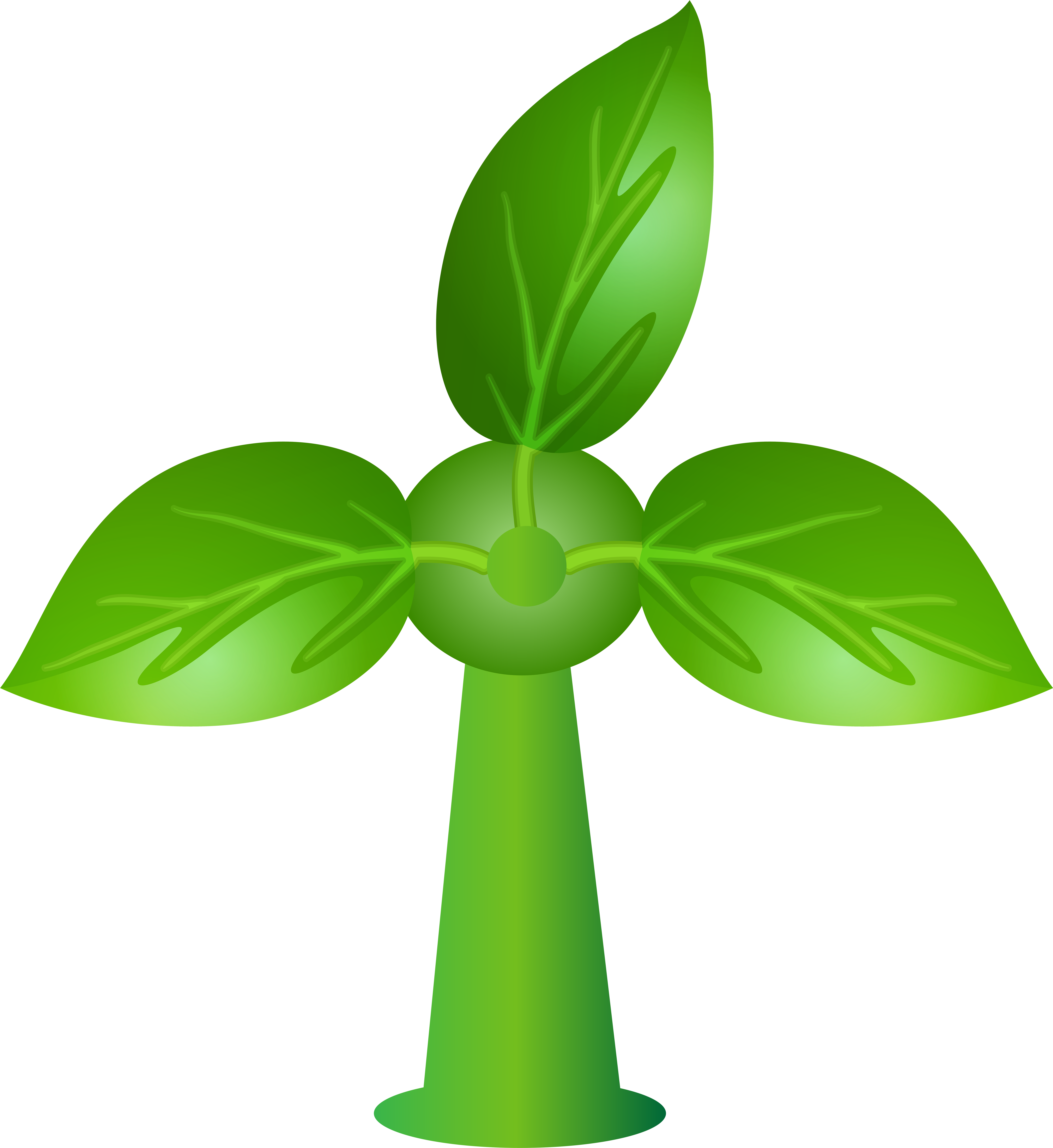 Green Leaves Wind Turbine Png Clip Art - Green Leaves Wind Turbine Png Clip Art (7338x8000)