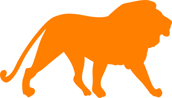 Orange Lion Clip Art - Shape Of A Lion (600x342)