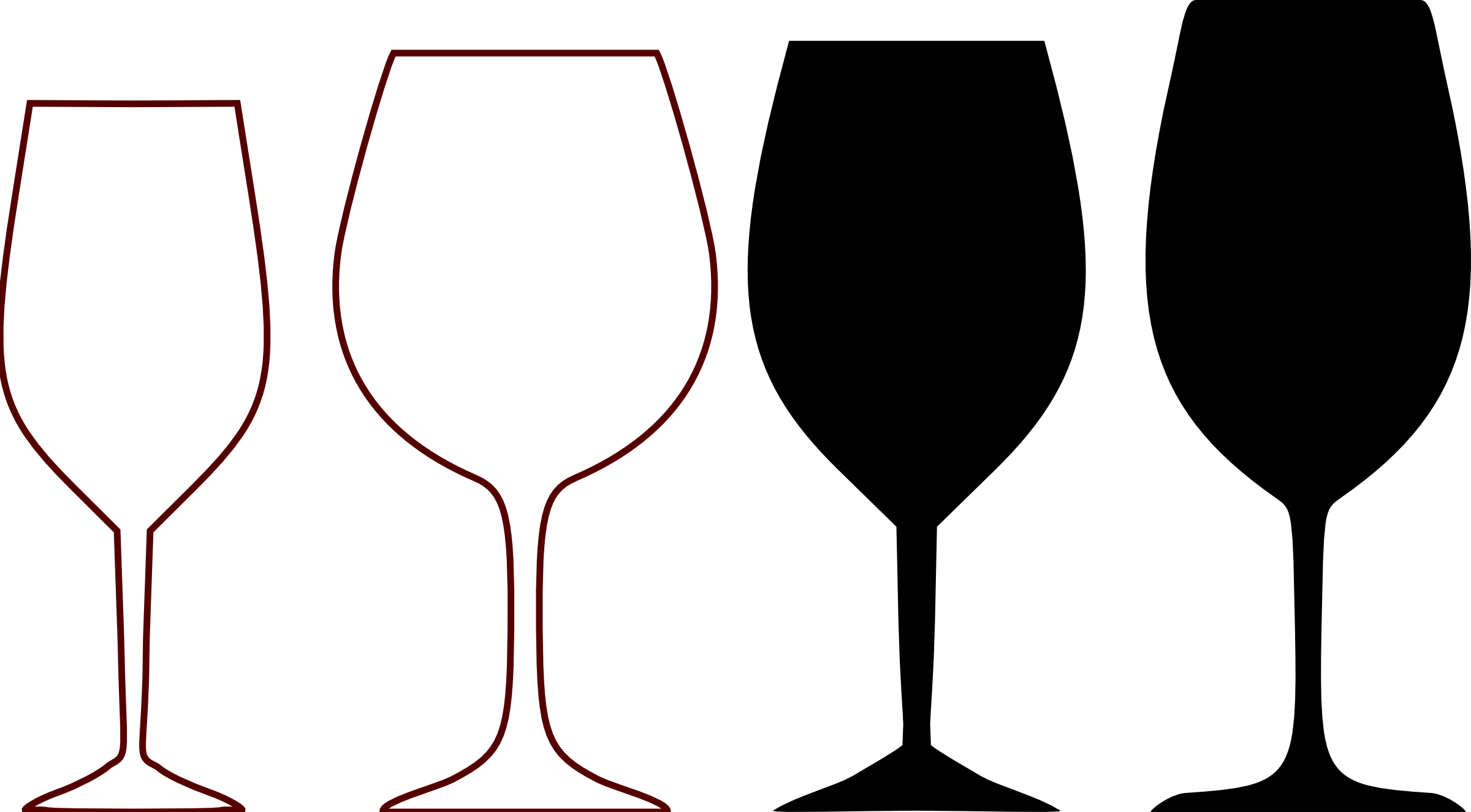 Wine Glass Vector Clipart Clipartfox - Wine Glass Silhouette Vector (2400x1326)