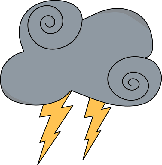 Swirly Gray Cloud With Lightning - Rain Clipart (539x550)
