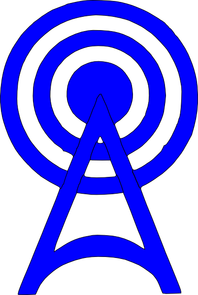 Blue Radio Tower Icon Svg Clip Arts 402 X 597 Px - Radio Tower Icon (402x597)