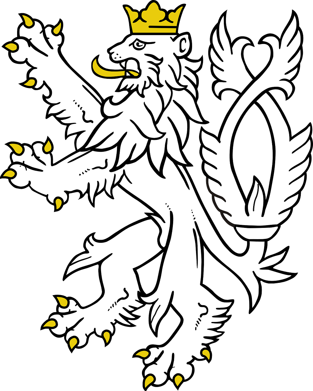 Lion Clip Art - Medieval Lion Clip Art (1025x1280)