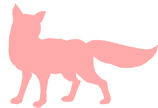 Pink Fox Silhouette Clip Art At Clker - Transparent Fox Silhouette (600x412)