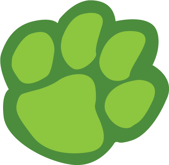 Tiger Paw Print Border Clipart - Green Paw Print Clip Art (600x600)
