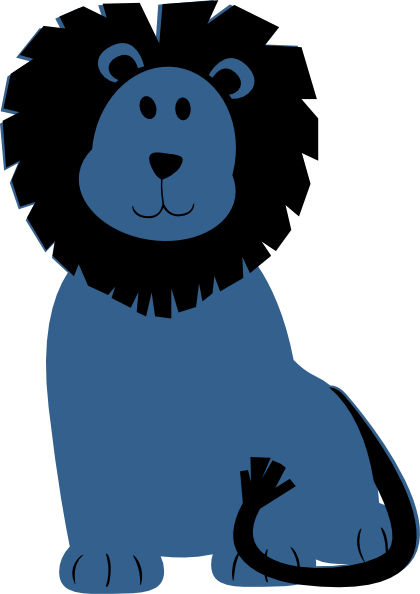 Blue Lion Clip Art - Blue Lion Clipart (420x594)