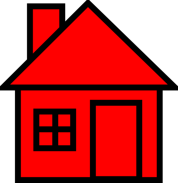 Red-black House Clipart Clip Art At Clker - Red House Clipart (582x600)