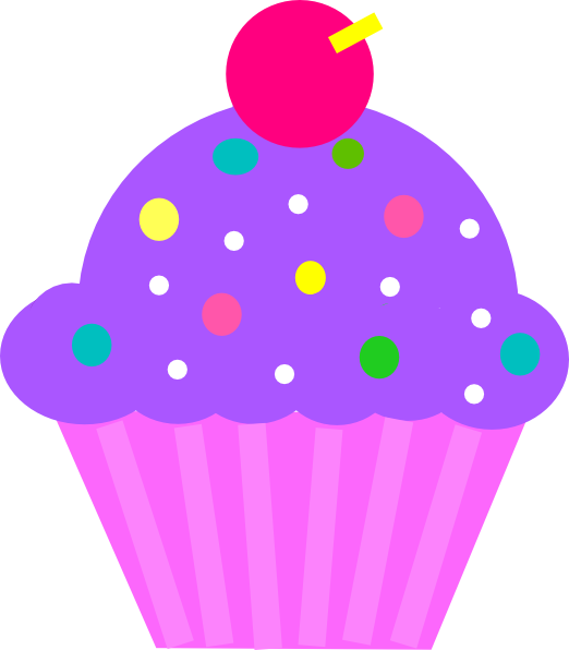 Pink And Purple Cupcake (522x596)