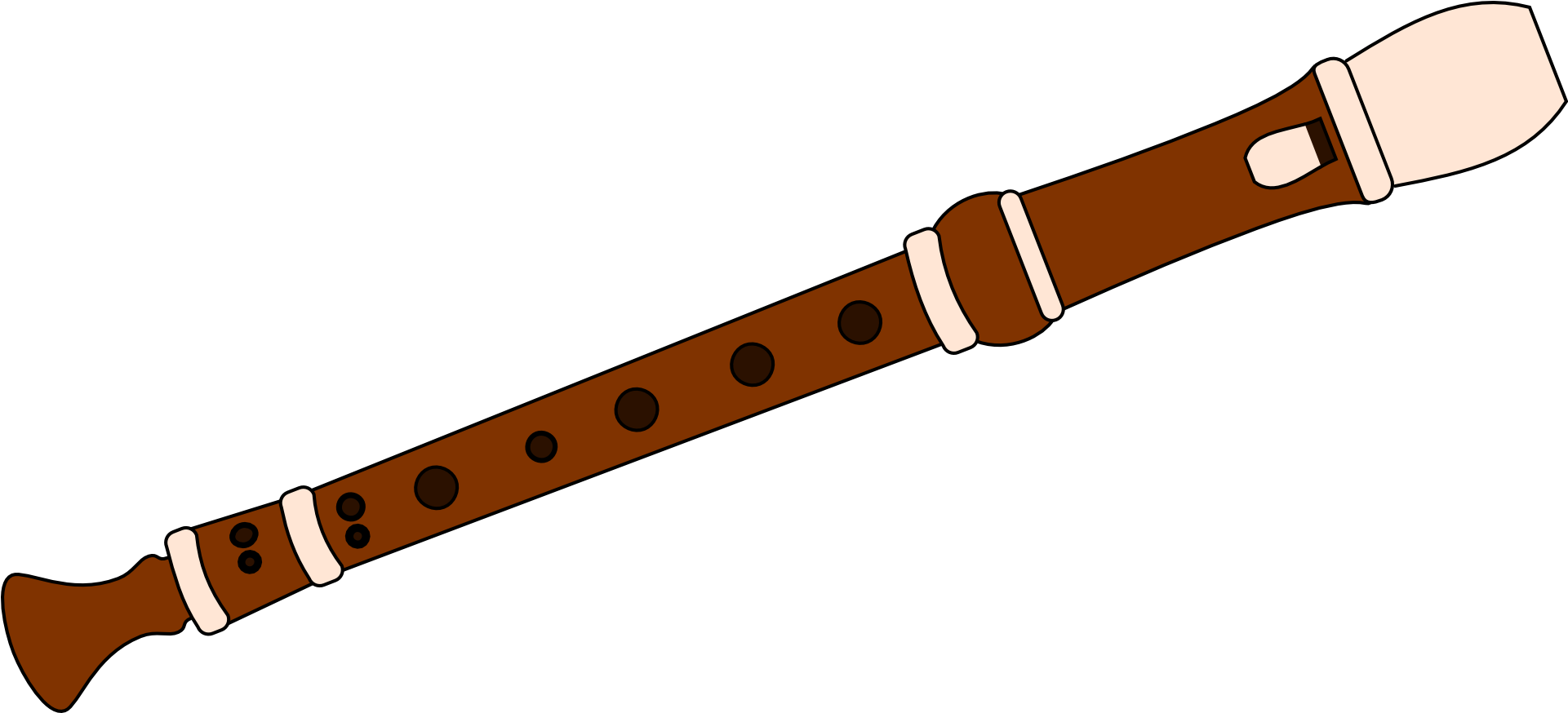 Flute Clip Art - Recorder Clipart (1920x960)