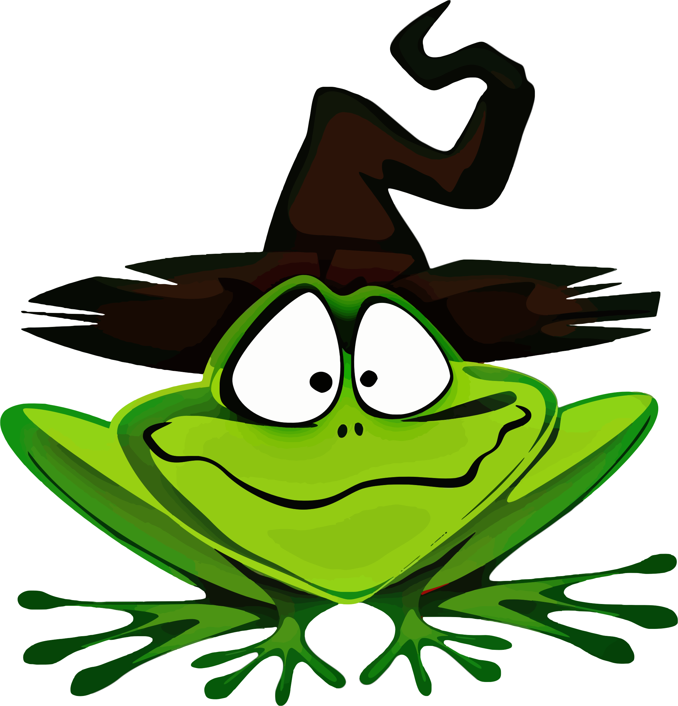 Halloween Animals Clip Art Clipart Frog Wearing Witch - Witch Clip Art (2232x2326)