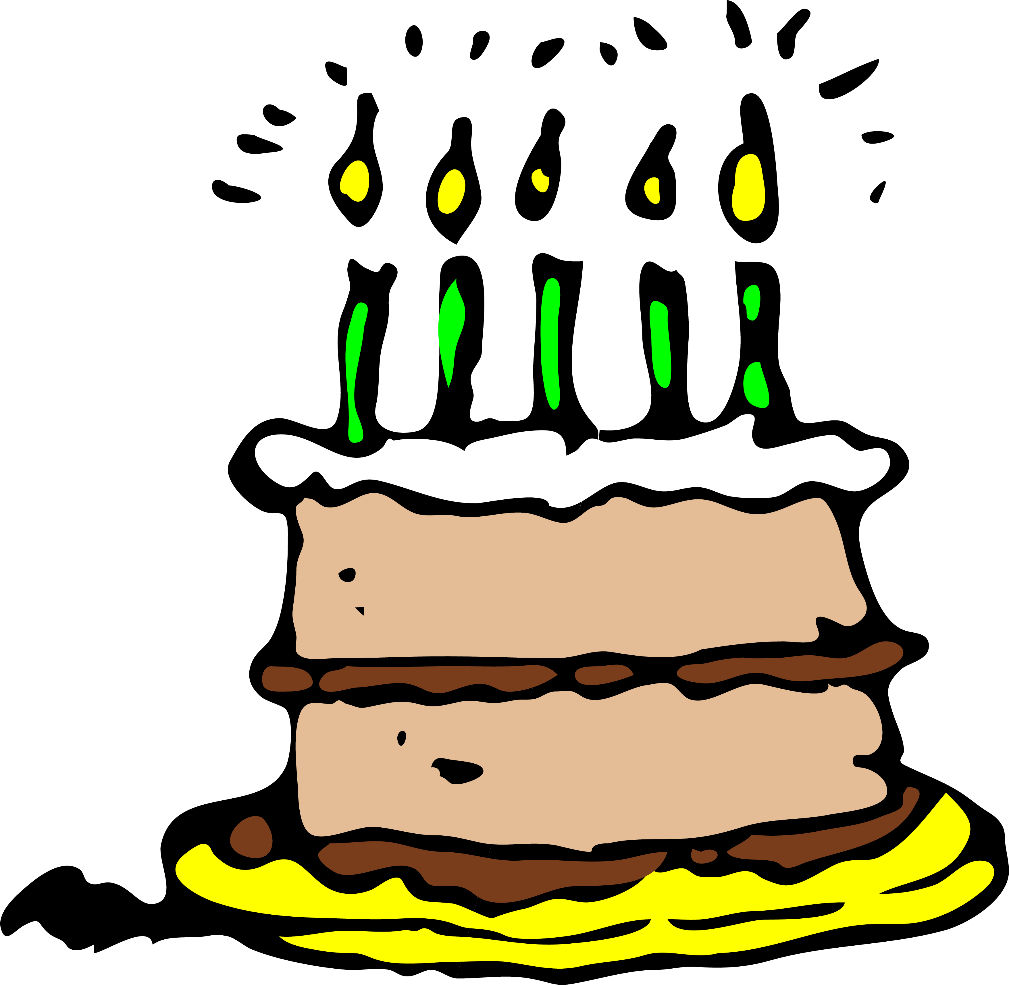 Belated Birthday Images - Birthday Cake Pixel Png (3524x3436)