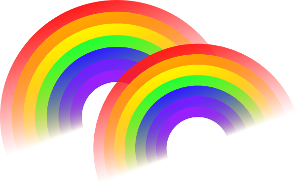 Double Rainbow Clip Art - Double Rainbow Png (600x373)