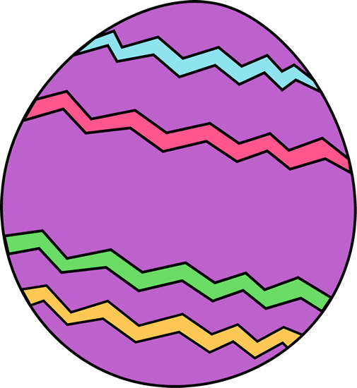 Purple Zig Zag Easter Egg - Clip Art Easter Egg (505x550)