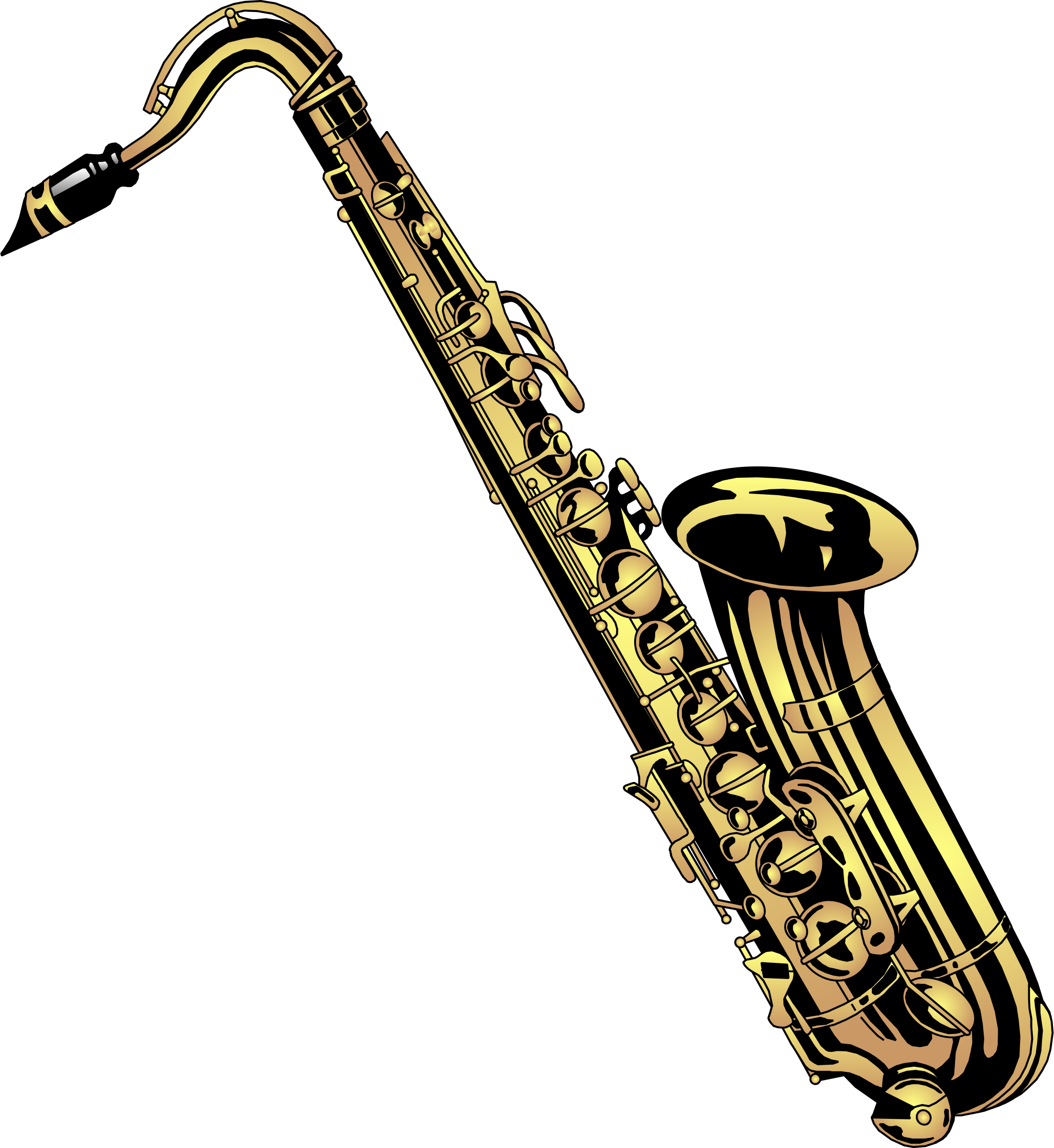 Band Saxophone Clip Art - Tenor Saxophone Clip Art (2204x2400)