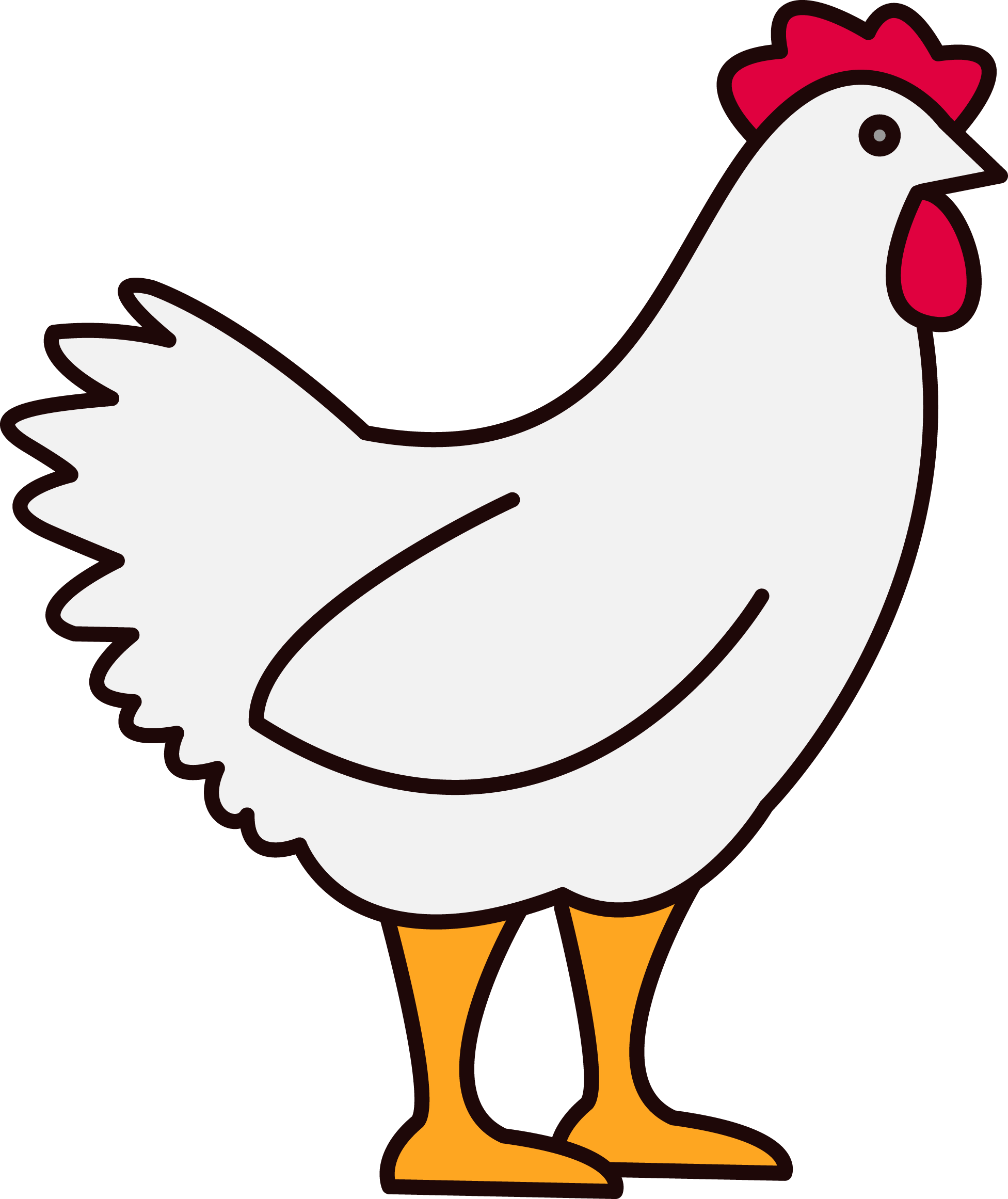 Clipart Of Hen India Pencil And In Color - Clip Art Pictures Hen (1953x2323)