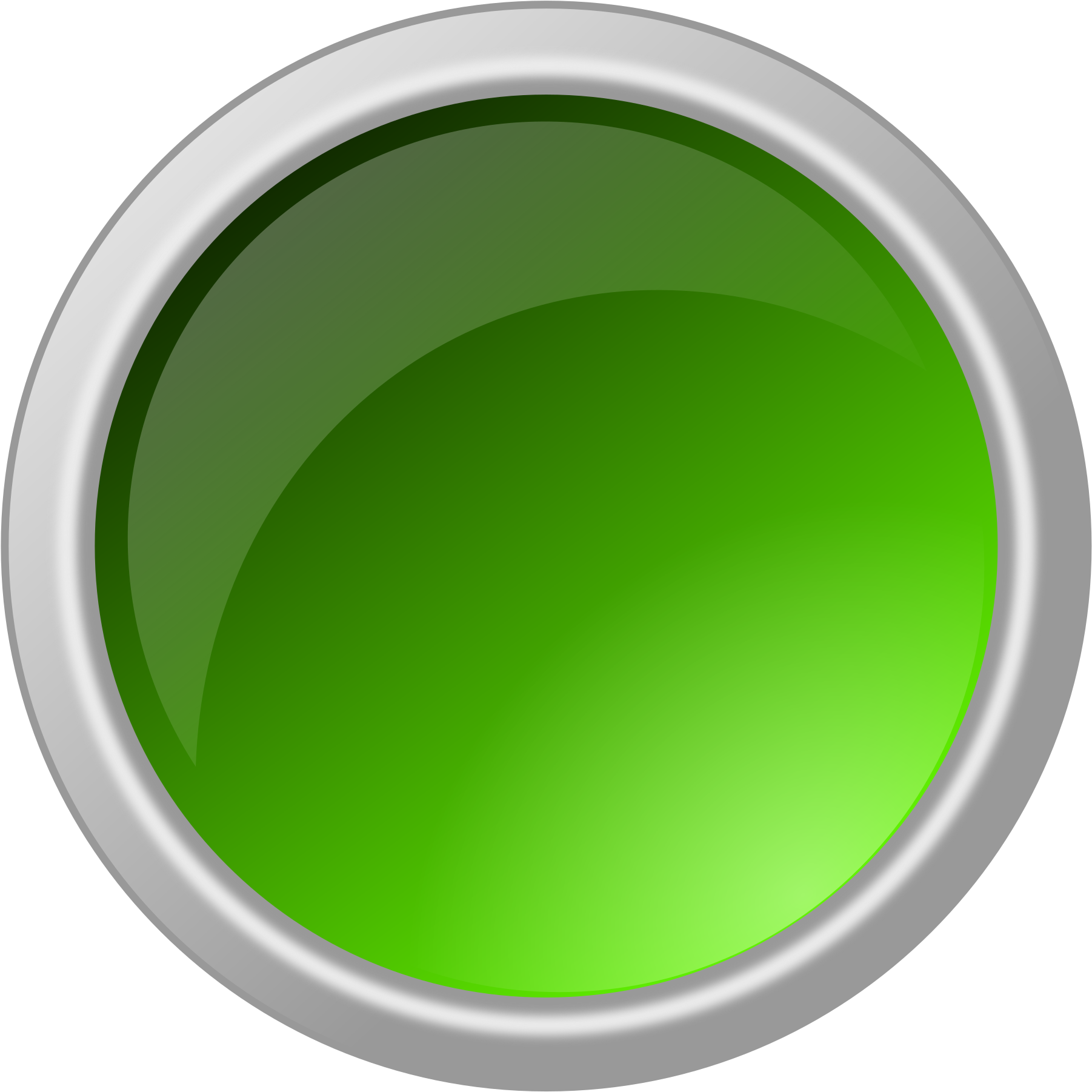 Clipart Glossy Green Button - Small Button (2400x2400)