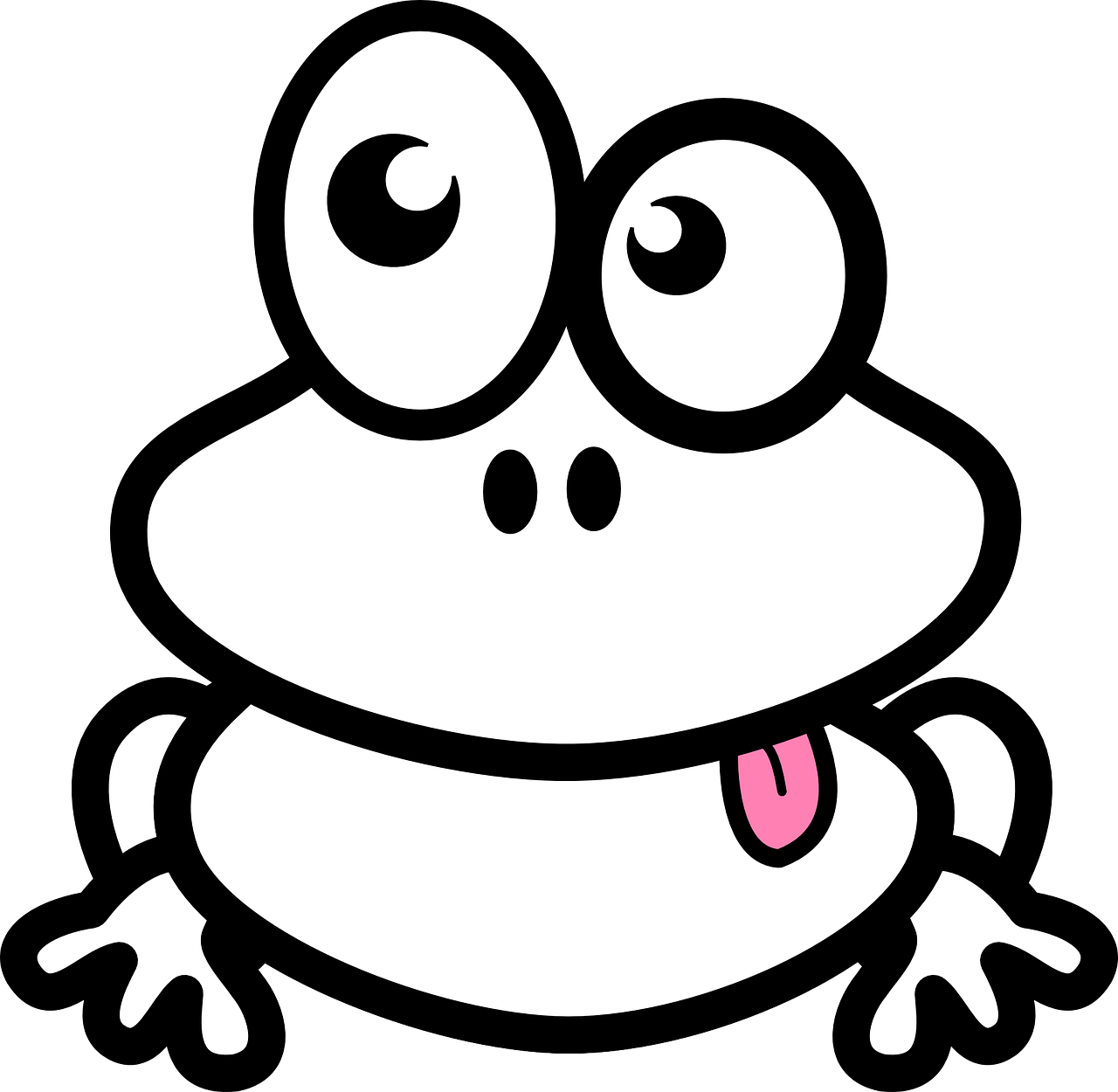 Frog Black And White Frog Clip Art Images Black And - El Viento En Los Sauces [book] (1280x1250)