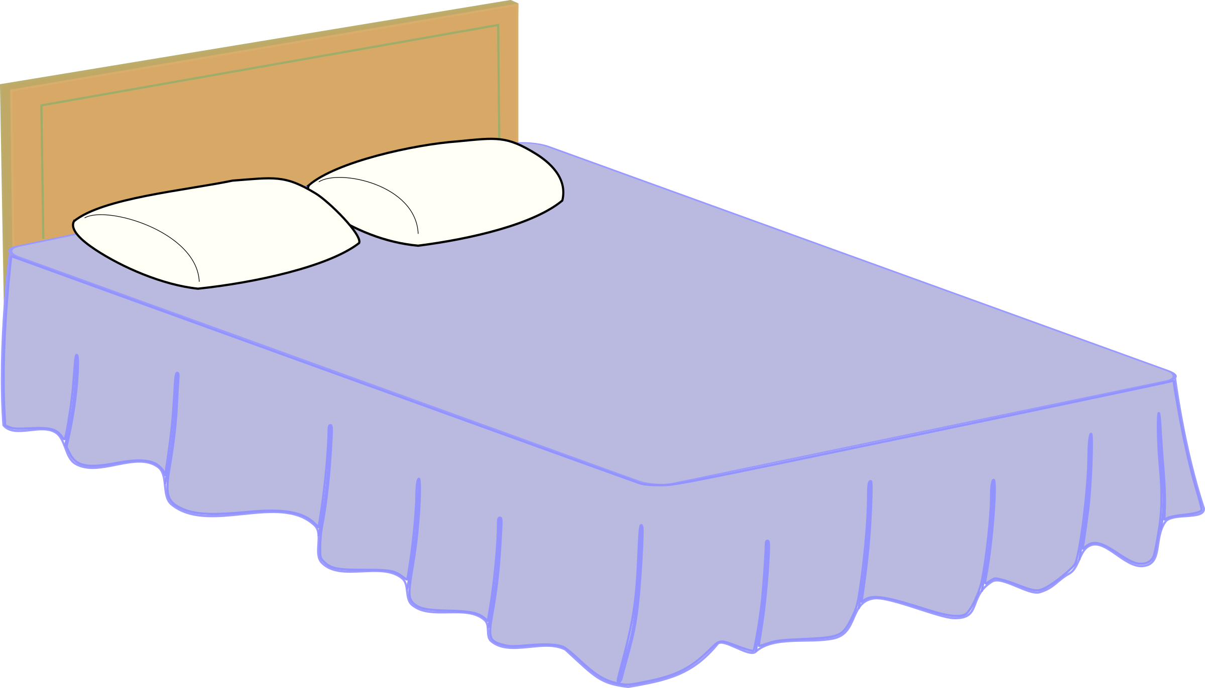 Queen Size Beds Clip Art Cliparts - Queen Size Bed Clipart (2400x1372)