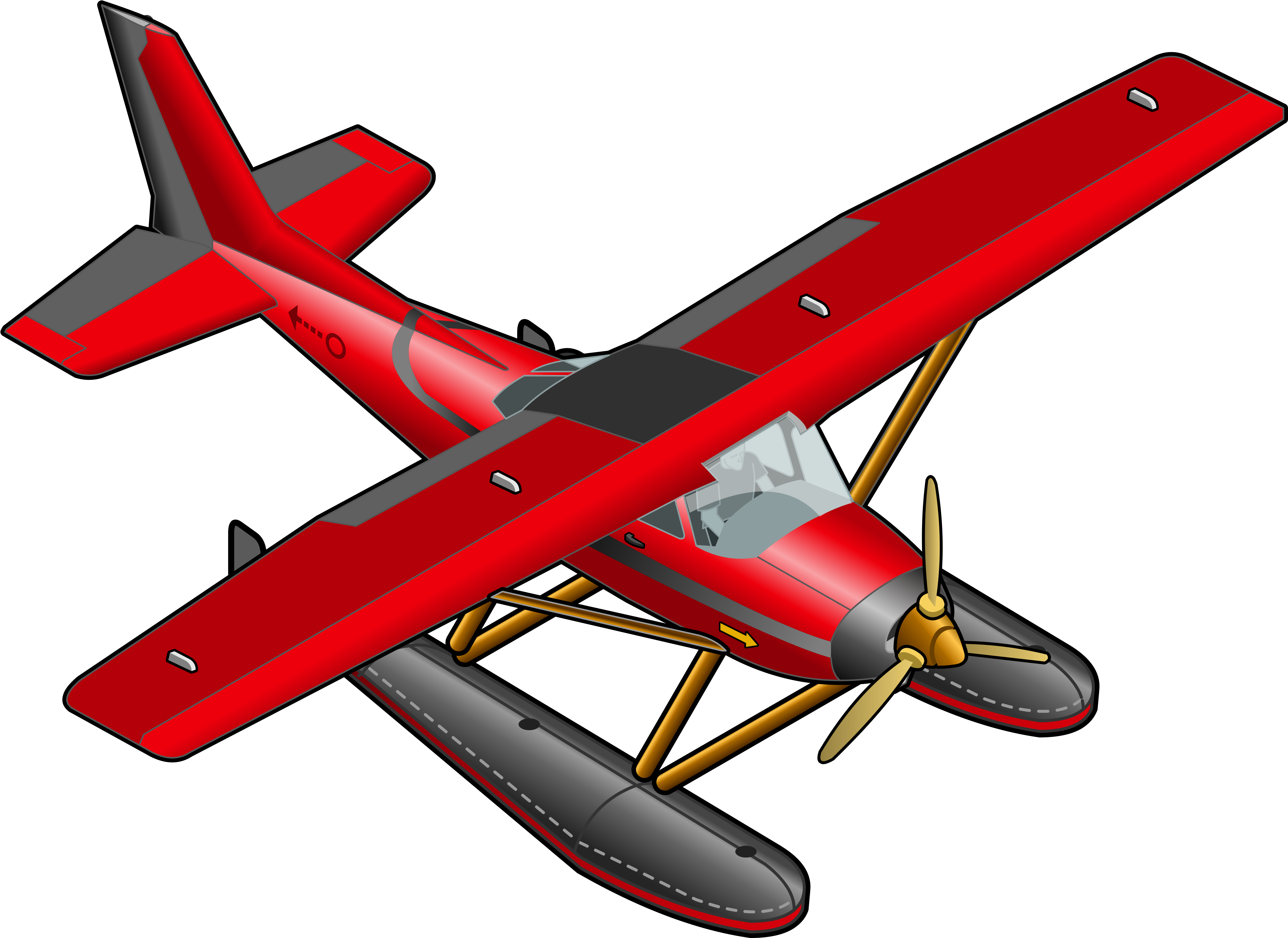 Aircraft Clipart Red Airplane - Red Plane Clipart (5334x3929)