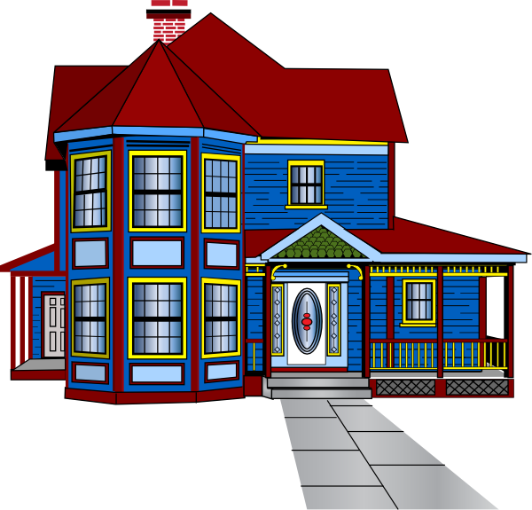Big Blue House Clip Art (600x575)