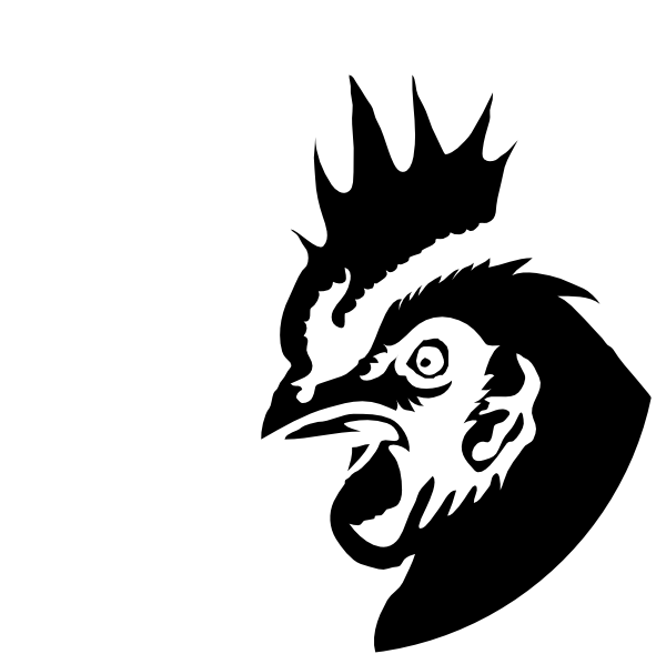 Chicken Profile Black Silhouette Clip Art - Chicken Head Silhouette Png (600x598)