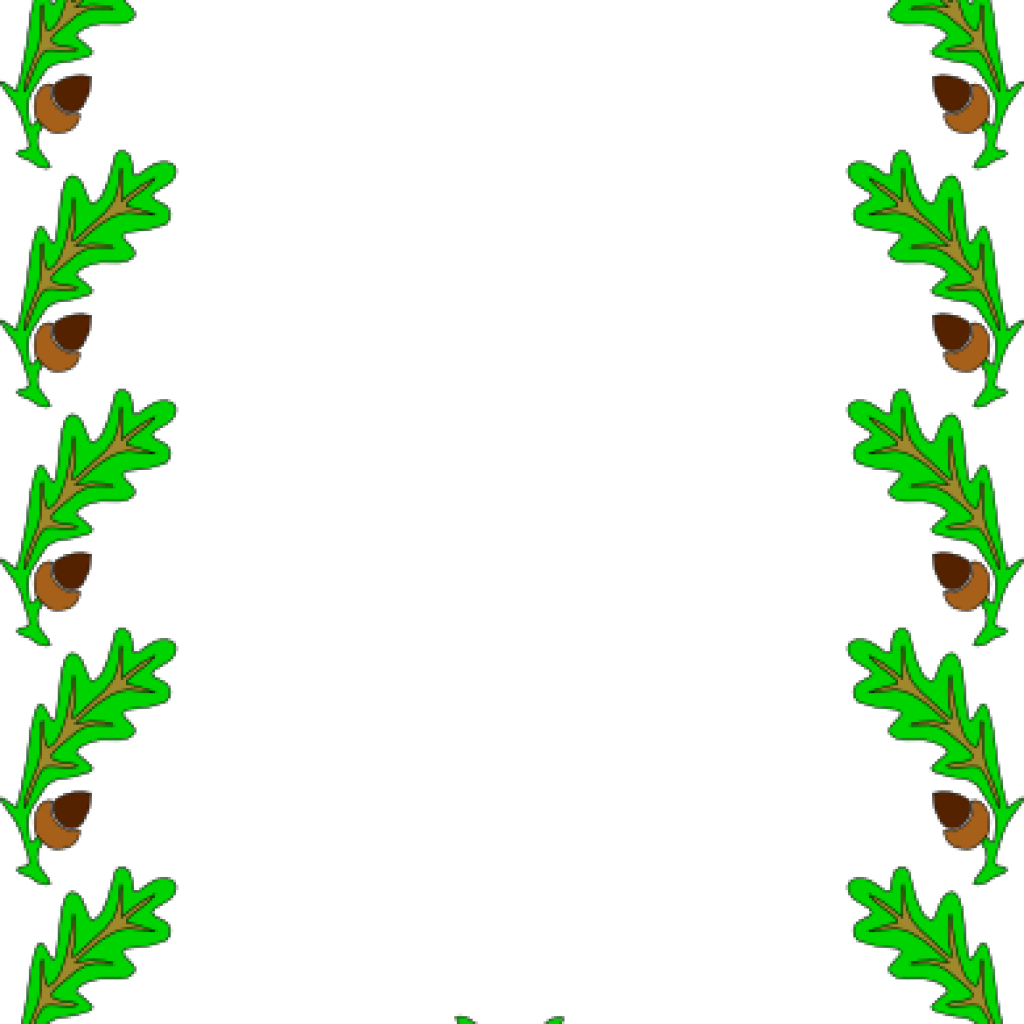 Leaf Border Clip Art Holly Leaves Border Clip Art At - Oak (1024x1024)