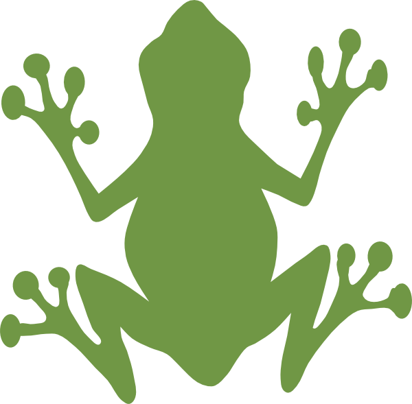 Green Frog Clip Art At Clker - Green Frog Silhouette (600x589)